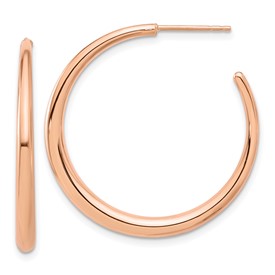 14k-rose-gold-polished-hoop-post-earrings-SolomonJeweler-Wichita-KS-CustomJewelry