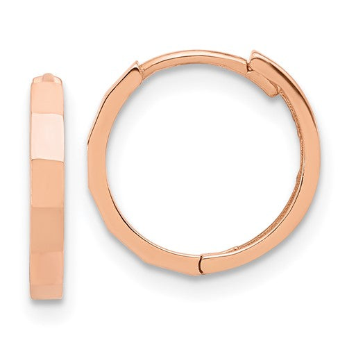 14k-rose-gold-polished-and-diamond-cut-hinged-hoop-earrings-SolomonJeweler-Wichita-KS-CustomJewelry