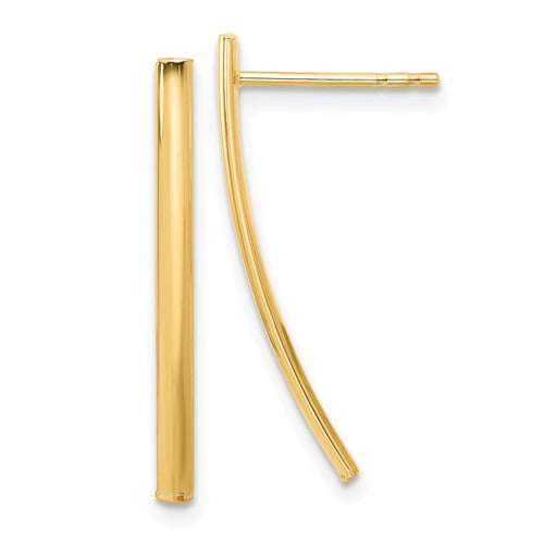 14k-polished-bar-post-earrings-SolomonJeweler-Wichita-KS-CustomJewelry