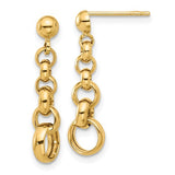14k-polished-circle-link-post-earrings-SolomonJeweler-Wichita-KS-CustomJewelry
