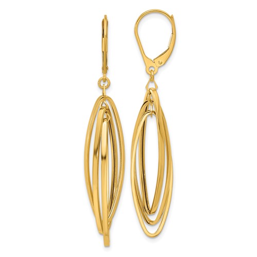 14k-polished-oval-twisted-dangle-leverback-earrings-SolomonJeweler-Wichita-KS-CustomJewelry