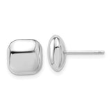 14k-white-gold-polished-10mm-puffed-square-post-earrings-SolomonJeweler-Wichita-KS-CustomJewelry