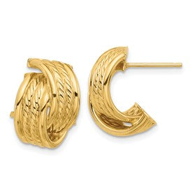 14k-polished-and-textured-twisted-post-earrings-SolomonJeweler-Wichita-KS-CustomJewelry