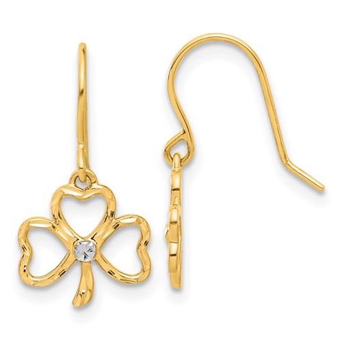 14k-and-white-rhodium-d-c-clover-dangle-earrings-SolomonJeweler-Wichita-KS-CustomJewelry