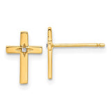 14k-and-white-rhodium-cross-post-earrings-SolomonJeweler-Wichita-KS-CustomJewelry