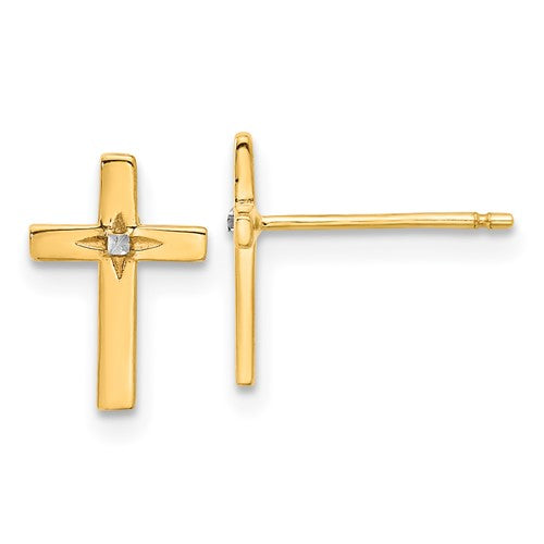 14k-and-white-rhodium-cross-post-earrings-SolomonJeweler-Wichita-KS-CustomJewelry