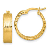 14k-polished-diamond-cut-textured-hoop-earrings-SolomonJeweler-Wichita-KS-CustomJewelry