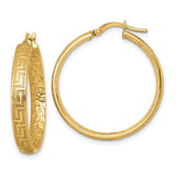 14k-polished-textured-4mm-greek-key-textured-inside-hinged-hoop-earrings-SolomonJeweler-Wichita-KS-CustomJewelry