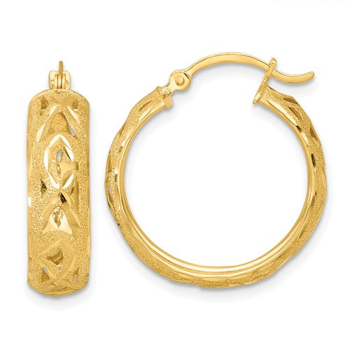 14k-polished-laser-d-c-6-15mm-fancy-design-round-hoop-earrings-SolomonJeweler-Wichita-KS-CustomJewelry