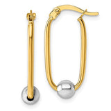 14k-two-tone-polished-with-beads-oval-hoop-earrings-SolomonJeweler-Wichita-KS-CustomJewelry