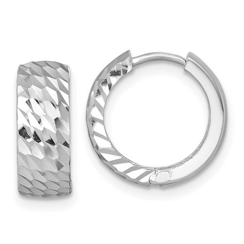 14k-white-gold-polished-diamond-cut-hinged-hoop-earrings-SolomonJeweler-Wichita-KS-CustomJewelry