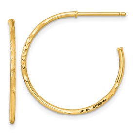 14k-1-2-x-25mm-diamond-cut-post-hoop-earrings-SolomonJeweler-Wichita-KS-CustomJewelry