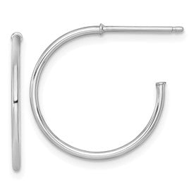 14k-white-gold-1-2-x-20mm-polished-post-hoop-earrings-SolomonJeweler-Wichita-KS-CustomJewelry