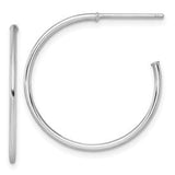 14k-white-gold-1-2-x-25mm-polished-post-hoop-earrings-SolomonJeweler-Wichita-KS-CustomJewelry