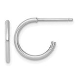 14k white gold polished post hoop earrings, 1.5 x 14mm, stylish jewelry accessory from Solomon Jewelers.