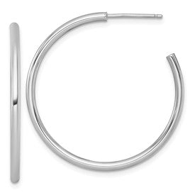 14k-white-gold-2-0-x-35mm-polished-post-hoop-earrings-SolomonJeweler-Wichita-KS-CustomJewelry
