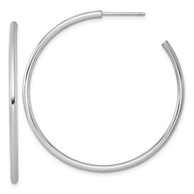 14k-white-gold-2-0-x-45mm-polished-post-hoop-earrings-SolomonJeweler-Wichita-KS-CustomJewelry