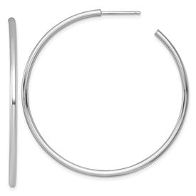 14k-white-gold-2-0-x-50mm-polished-post-hoop-earrings-SolomonJeweler-Wichita-KS-CustomJewelry