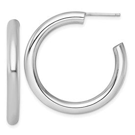 14k-white-gold-4-0-x-35mm-polished-post-hoop-earrings-SolomonJeweler-Wichita-KS-CustomJewelry