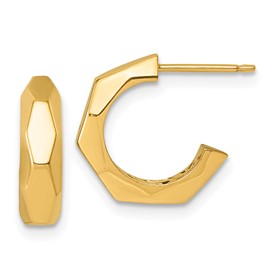 14k-polished-geometric-c-hoop-post-earrings-SolomonJeweler-Wichita-KS-CustomJewelry