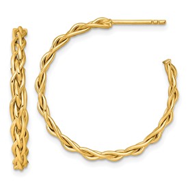 14k-polished-woven-3mm-post-hoop-earrings-SolomonJeweler-Wichita-KS-CustomJewelry