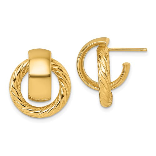 14k-polished-and-twisted-circle-post-earrings-SolomonJeweler-Wichita-KS-CustomJewelry