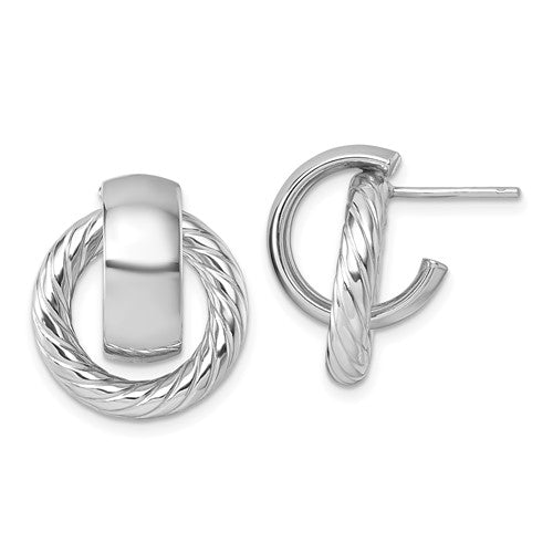 14k-with-white-rhodium-polished-and-twisted-circle-post-earrings-SolomonJeweler-Wichita-KS-CustomJewelry