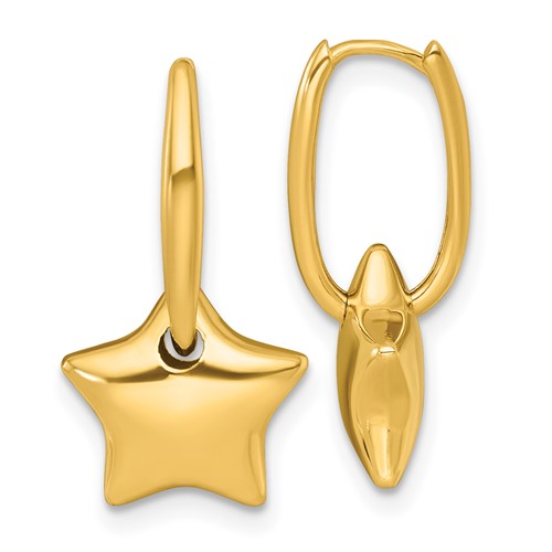 14k-polished-dangle-star-hinged-hoop-earrings-SolomonJeweler-Wichita-KS-CustomJewelry