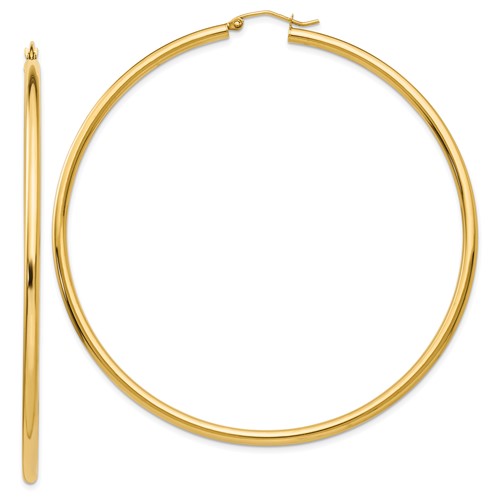 14k-polished-2-25x70mm-tube-hoop-earrings-SolomonJeweler-Wichita-KS-CustomJewelry