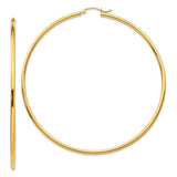 14k-polished-2x70mm-lightweight-tube-hoop-earrings-SolomonJeweler-Wichita-KS-CustomJewelry