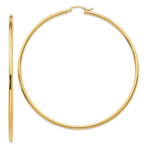 14k-polished-2x70mm-lightweight-tube-hoop-earrings-SolomonJeweler-Wichita-KS-CustomJewelry