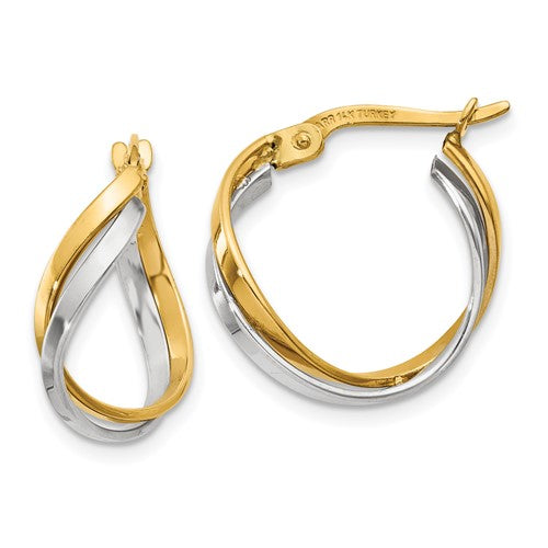14k-two-tone-polished-twisted-hoop-earrings-SolomonJeweler-Wichita-KS-CustomJewelry