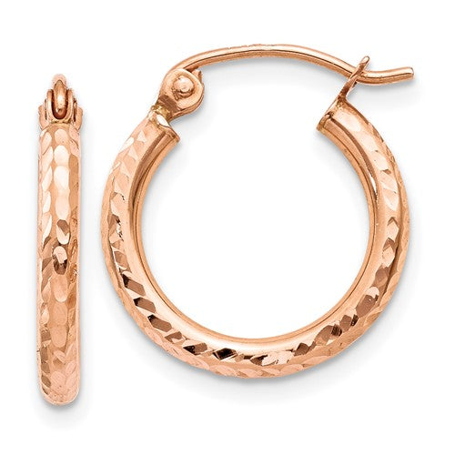 14k-rose-gold-lightweight-diamond-cut-hoop-earrings-SolomonJeweler-Wichita-KS-CustomJewelry