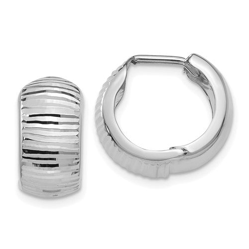14k-white-gold-textured-and-polished-hinged-hoop-earrings-SolomonJeweler-Wichita-KS-CustomJewelry
