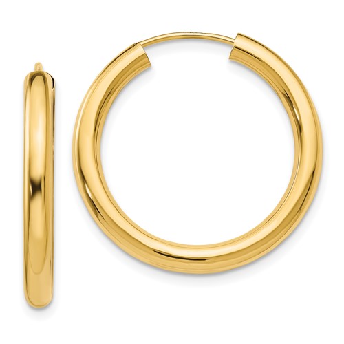 14k-3-00mm-polished-endless-tube-hoop-earrings-SolomonJeweler-Wichita-KS-CustomJewelry