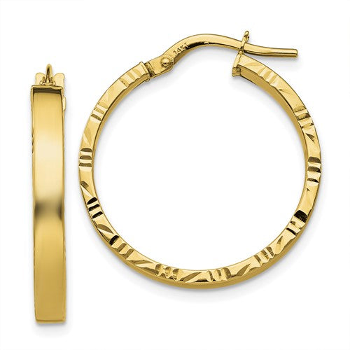 14k-diamond-cut-edge-medium-3mm-polished-hoop-earrings-SolomonJeweler-Wichita-KS-CustomJewelry