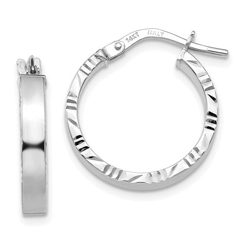 14k-white-gold-small-3mm-diamond-cut-edge-polished-hoop-earrings-SolomonJeweler-Wichita-KS-CustomJewelry