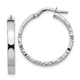 14k-white-gold-diamond-cut-edge-medium-3mm-polished-hoop-earrings-SolomonJeweler-Wichita-KS-CustomJewelry