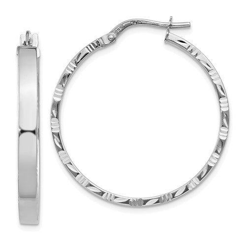 14k-white-gold-diamond-cut-edge-large-3mm-polished-hoop-earrings-SolomonJeweler-Wichita-KS-CustomJewelry