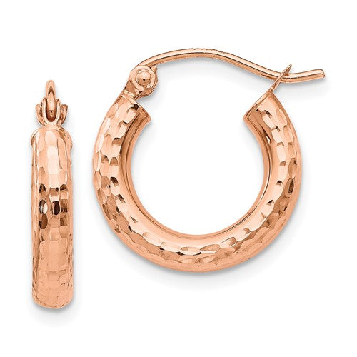 14k-rose-gold-polished-lightweight-small-diamond-cut-tube-hoop-earrings-SolomonJeweler-Wichita-KS-CustomJewelry