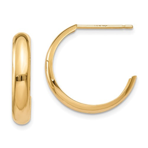 14k-polished-3-5mm-j-hoop-earrings-SolomonJeweler-Wichita-KS-CustomJewelry