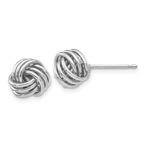 14k-white-gold-ridged-love-knot-post-earrings-SolomonJeweler-Wichita-KS-CustomJewelry