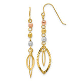 14k-tri-color-diamond-cut-bead-oval-dangle-earrings-SolomonJeweler-Wichita-KS-CustomJewelry