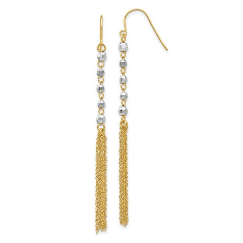 14k-two-tone-bead-tassel-earrings-SolomonJeweler-Wichita-KS-CustomJewelry