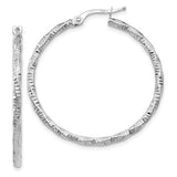 14k-white-gold-polished-and-textured-hoop-earrings-SolomonJeweler-Wichita-KS-CustomJewelry