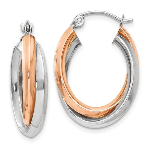 14k-rose-and-white-gold-polished-oval-tube-hoop-earrings-SolomonJeweler-Wichita-KS-CustomJewelry
