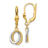 14k-two-tone-textured-and-polished-dangle-leverback-earrings-SolomonJeweler-Wichita-KS-CustomJewelry