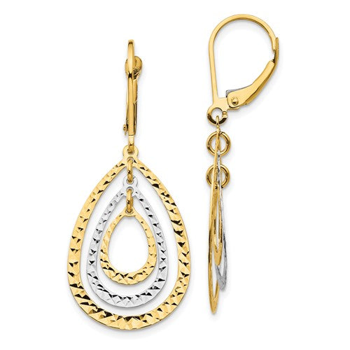 14k-two-tone-diamond-cut-leverback-earrings-SolomonJeweler-Wichita-KS-CustomJewelry