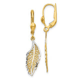 14k-and-rhodium-polished-and-textured-leaf-leverback-earrings-SolomonJeweler-Wichita-KS-CustomJewelry