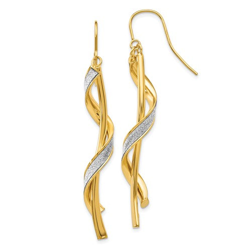 14k-polished-glitter-infused-spiral-dangle-earrings-SolomonJeweler-Wichita-KS-CustomJewelry